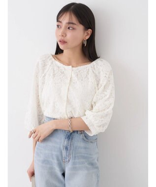earth music&ecology フラワーレースブラウス