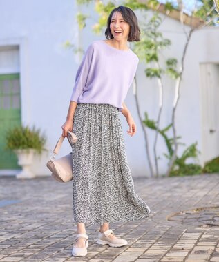 ANY 【洗濯機可/UVカット】アクリルガータードルマンニット ラベンダー