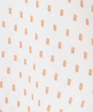 ICB L 【新色追加・WEB限定】BackSatinAmunzen 5分袖キーネックブラウス オフホワイト×ドット柄