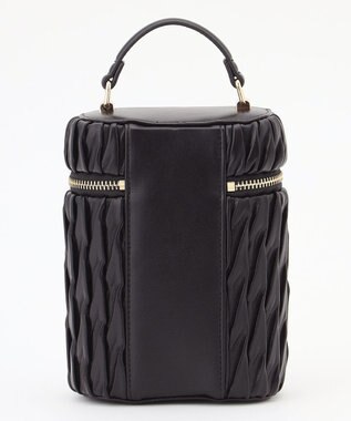 LA BAGAGERIE 【MONICA】ランダムプリーツバニティバッグ ブラック