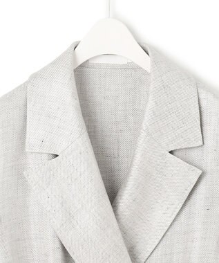 ICB L 【日本製】トリアセリネンシャイニーツイル ロングジャケット ライトグレー系