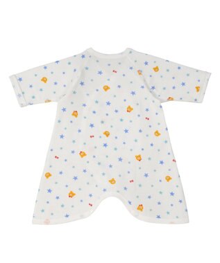 MIKI HOUSE HOT BISCUITS 【50-60cm】 フライス素材の総柄コンビ肌着 ブルー