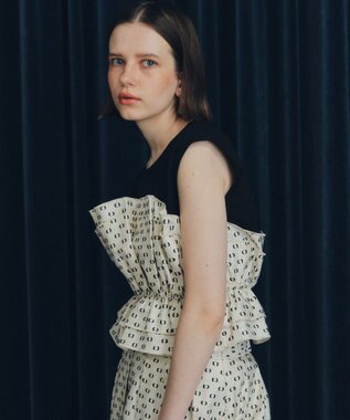 YECCA VECCA ビスチェドッキングブラウス Dot