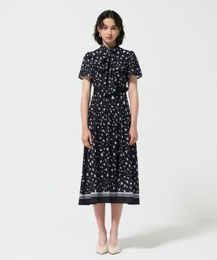 GRACE CONTINENTAL ハートレオパードプリントワンピース ブラック