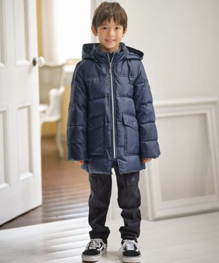 J.PRESS KIDS 【110-130cm】【撥水】50Dタフタ ダウンコート ネイビー系