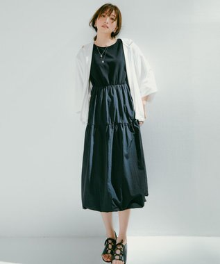 ANY SIS 【WEB・一部店舗限定】イージーコンビバルーン ワンピース ブラック