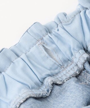 ANY KIDS 総柄フリル キュロット デニムブルー×ネコドット