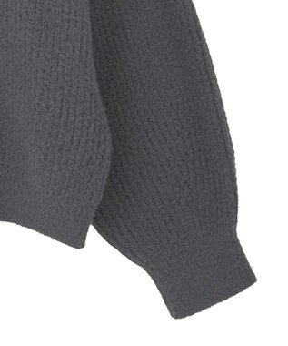 earth music&ecology パウダーシャギー畦プルオーバー Charcoal Gray