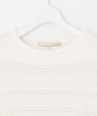 自由区 【洗える】フリンジディテール ニット アイボリー系