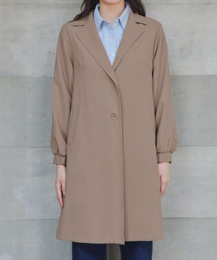 Tiaclasse 【洗える】バックプリーツパフスリーブコート ベージュ