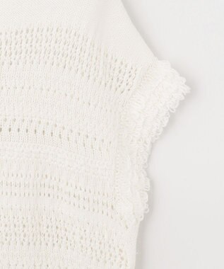 自由区 【洗える】フリンジディテール ニット アイボリー系