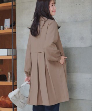 Tiaclasse 【洗える】バックプリーツパフスリーブコート ベージュ