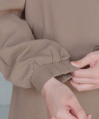 Tiaclasse 【洗える】バックプリーツパフスリーブコート ベージュ