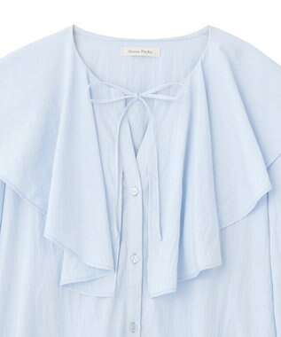 Green Parks ラッフルブラウス Sax