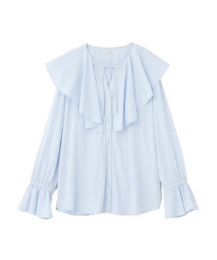 Green Parks ラッフルブラウス Sax