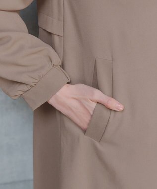 Tiaclasse 【洗える】バックプリーツパフスリーブコート ベージュ