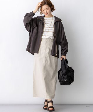 23区 【先行予約】レーヨンポリエステルストレッチ プルオーバー ニット オフ×ベージュ系