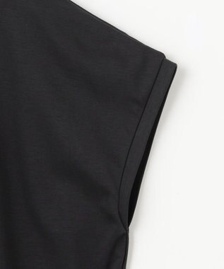 ANY 【汗ジミ防止加工】シルケットスムースフレンチスリーブ刺繍ロゴTシャツ ブラック