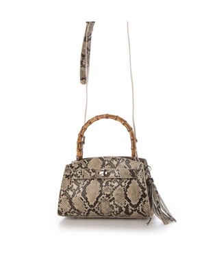 UNBILLION カシュカシュ cachecache / バンブーヒネリミニハンドバッグ パイソン