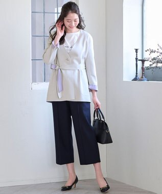 ANY SIS 【WEB・一部店舗限定】褒めらレディ ワイド パンツ ネイビー