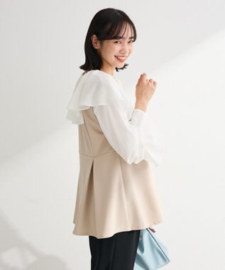 Green Parks ラッフルブラウス Off White