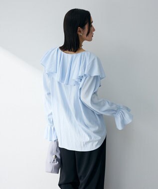 Green Parks ラッフルブラウス Sax