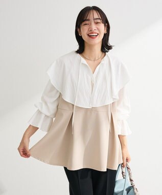 Green Parks ラッフルブラウス Off White