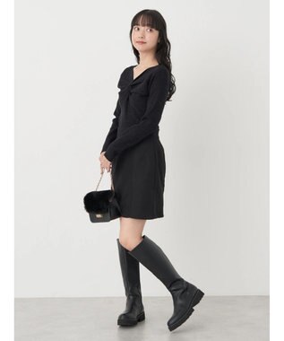 earth music&ecology ツイストリブラメニットプルオーバー Black