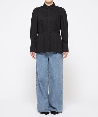 uncrave コットンツイル ペプラムシャツ（uncrave WHITE） ブラック