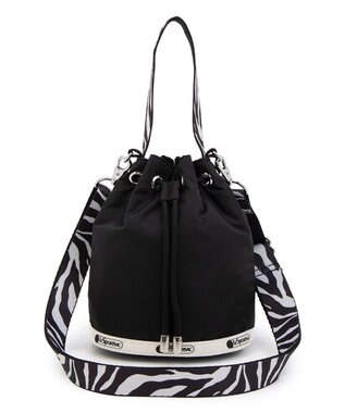 LeSportsac DRAWSTRING BUCKET XBODY/ノワールゼブラ ノワールゼブラ