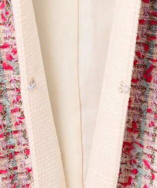 GRACE CONTINENTAL フリンジツイードジャケット ピンク