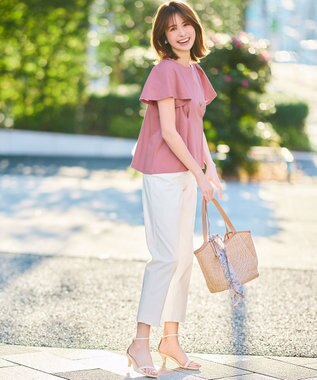 ANY SIS 【接触冷感・UVカット・撥水】クールタッチテーパード パンツ オフ