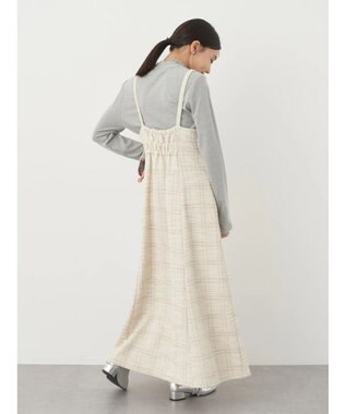 earth music&ecology ツイードワンピース（ｃｈｅｃｋ） Ivory