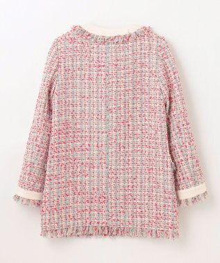 GRACE CONTINENTAL フリンジツイードジャケット ピンク