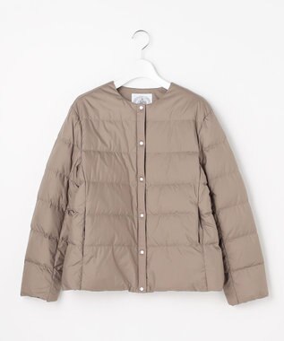 J.PRESS LADIES 【洗える】ライトダウン ノーカラー ジャケット モカ系