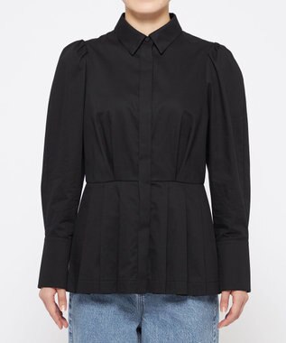 uncrave コットンツイル ペプラムシャツ（uncrave WHITE） ブラック