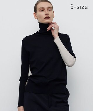 BEIGE， 【CLUEL 10月号掲載・S-size】LA MONNAIE / タートルニット Navy×Bone