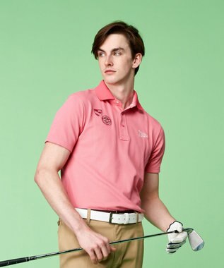 23区GOLF 【MEN】ハニカムカノコ半袖ポロシャツ ピンク系