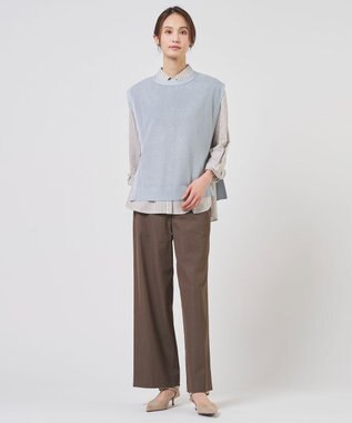J.PRESS LADIES Vis/Pe スパーク ニット ベスト グレイッシュブルー系