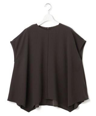 23区 【UVカット/接触冷感/吸水速乾】ストレッチジョーゼット イレギュラーヘムプルオーバー ダークブラウン系