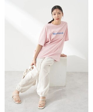 earth music&ecology ロゴソリッドＴシャツ Pink