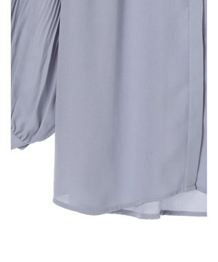 Green Parks 袖プリーツ衿付きブラウス Sax