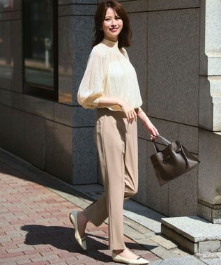 23区 L 【洗える】ベアトップ パッド付き キャミソール ホワイト系