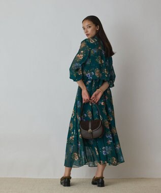 GRACE CONTINENTAL プリントセットアップワンピース グリーン