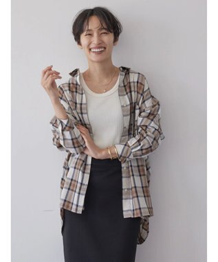 AMERICAN HOLIC イージーケアチェックシャツ Check Ivory