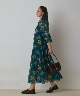 GRACE CONTINENTAL プリントセットアップワンピース グリーン