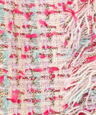 GRACE CONTINENTAL フリンジツイードジャケット ピンク