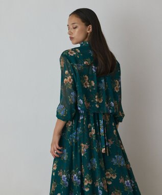 GRACE CONTINENTAL プリントセットアップワンピース グリーン