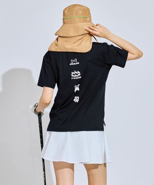 PW CIRCULUS 【吸水速乾 / UV遮蔽率96.3% UVカット / ストレッチ】【WOMEN】ポケットモックT ゴルフウェア レディース ブラック系