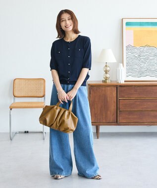 Green Parks ・ＳＵＧＡＲ　ＳＰＯＯＮ　デニムワイドパンツ Indigo